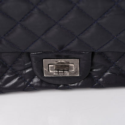 Chanel Aged Calfskin Quilted 2.55 Reissue 225 Flap Navy Blue 12 of 13