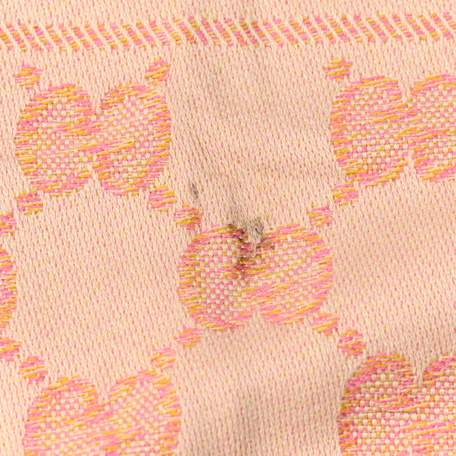 Gucci Wool Jacquard Monogram Jumbo GG Lady Moul Nest Scarf Pink Beige 5 of 5