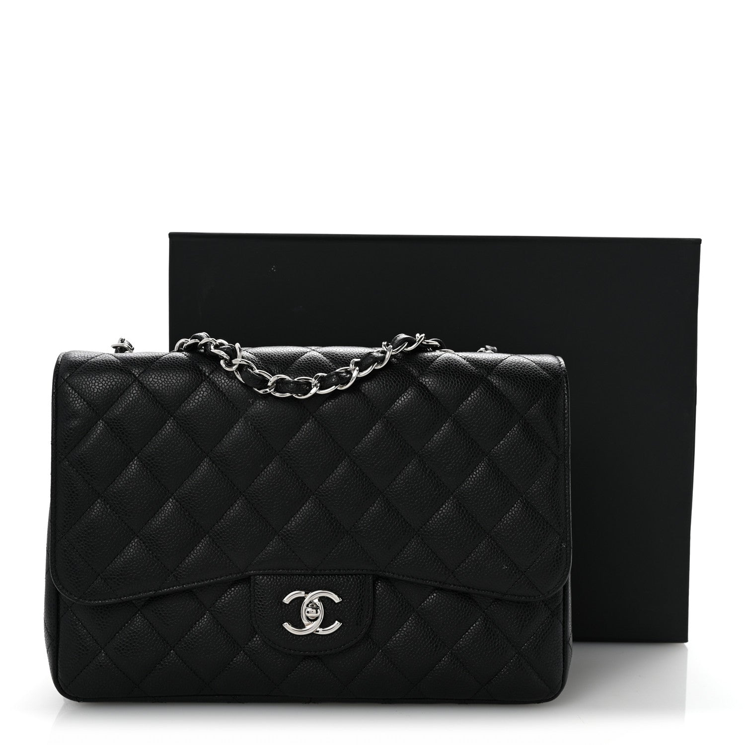Chanel Caviar Quilted Jumbo Single Flap Black 14 of 14