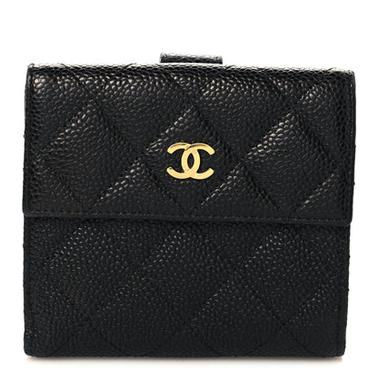 Chanel Caviar Quilted Compact French Flap Wallet Black 1 of 8