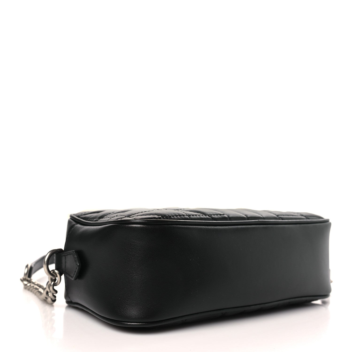 Gucci Calfskin Matelasse Aria Small GG Marmont Chain Shoulder Bag Black 4 of 9