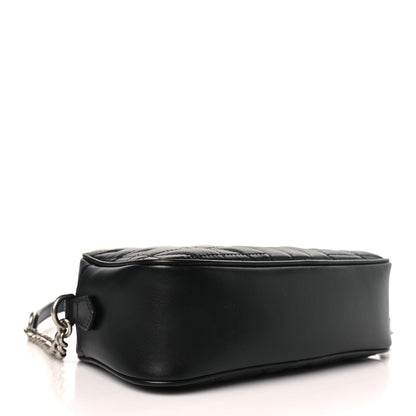 Gucci Calfskin Matelasse Aria Small GG Marmont Chain Shoulder Bag Black 4 of 9