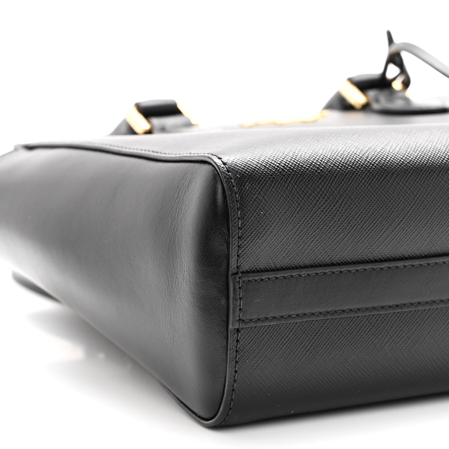 Prada Saffiano Soft Calfskin Small Zippered Tote Black 8 of 9