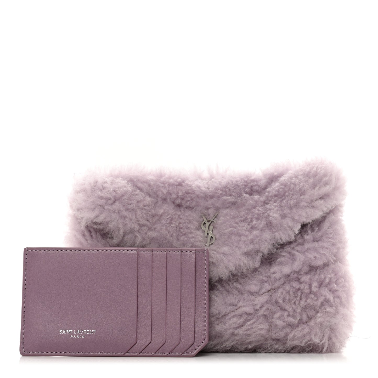 Shearling Quilted Monogram Loulou Puffer Pouch Clutch Lilac