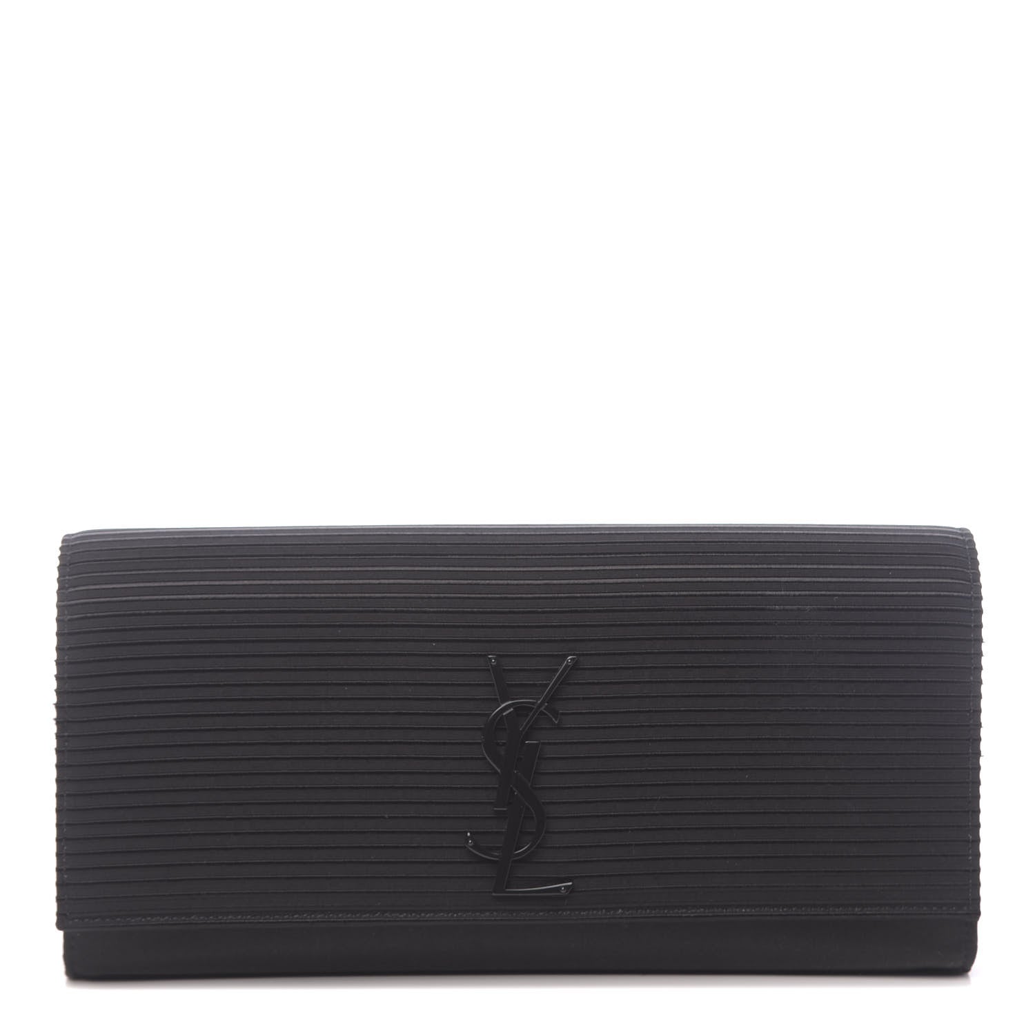 Saint Laurent Viscose Monogram Cassandre Clutch Black 1 of 9