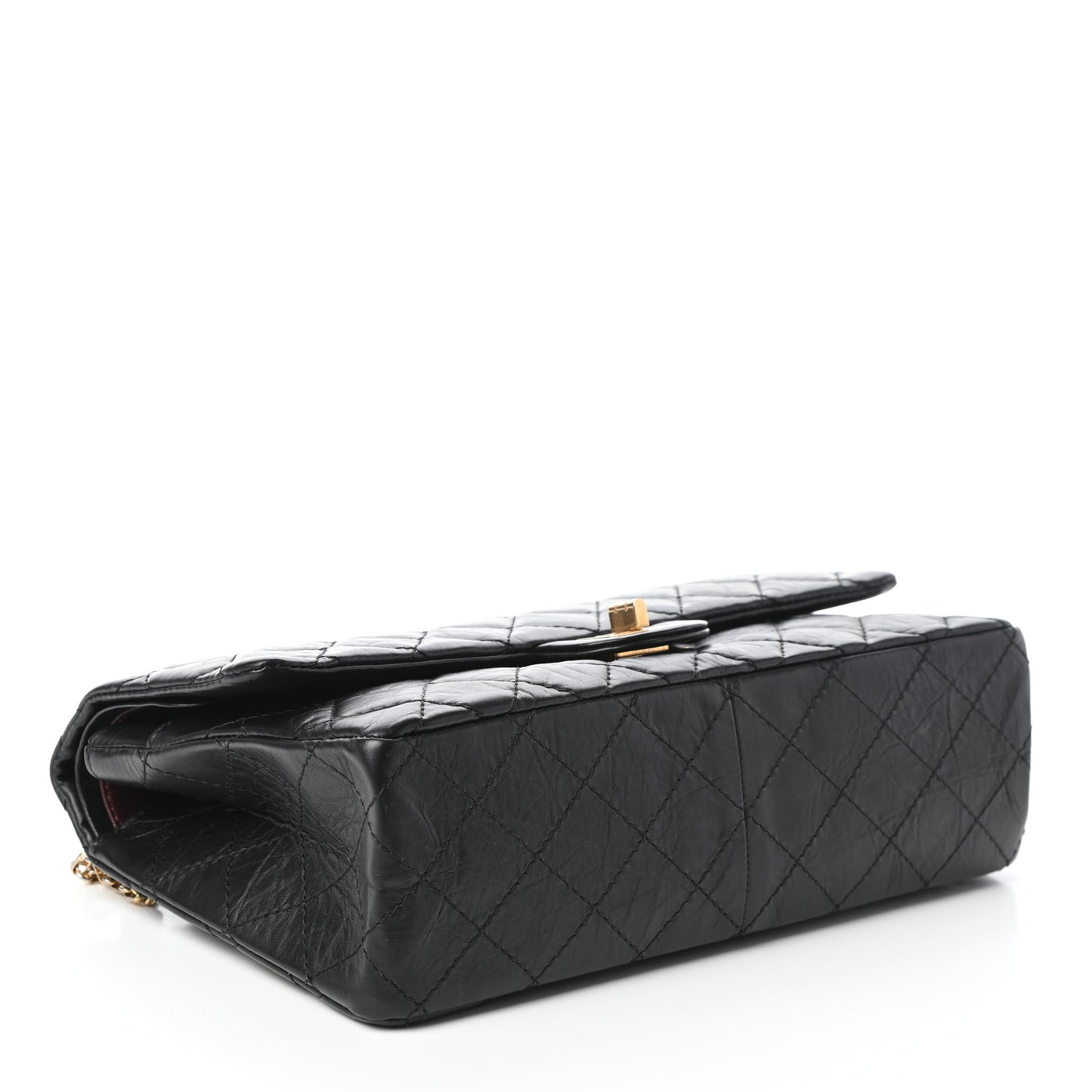Aged Calfskin Quilted 2.55 Reissue 227 Flap Black