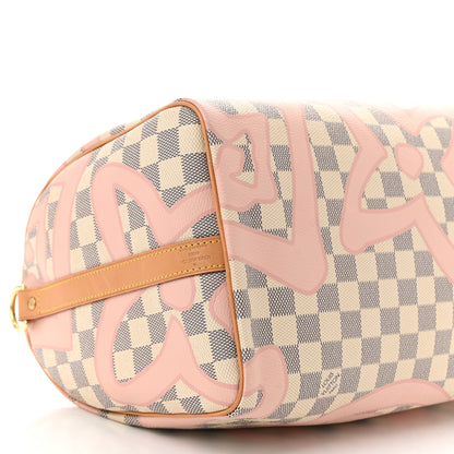 Louis Vuitton Damier Azur Tahitienne Speedy Bandouliere 30 Rose Ballerine 9 of 10