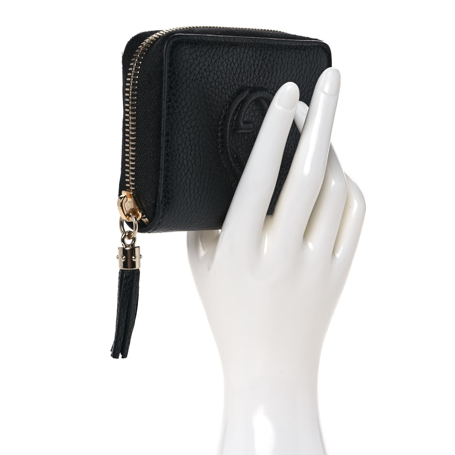 Gucci Pebbled Calfskin Small Soho Zip Around Wallet Black 2 of 10