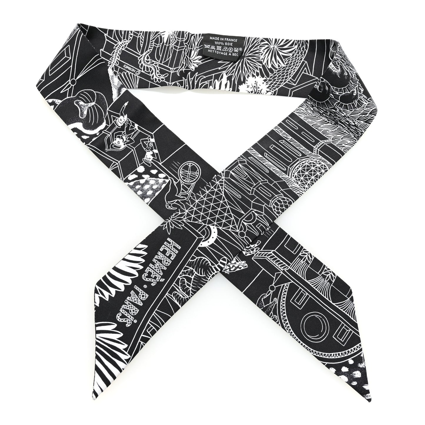 Silk Animapolis Twilly Black White
