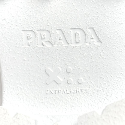 Prada Nappa Soft Metal Triangle Logo Padded Monolith 55mm Slingback Sandals 37.5 White 7 of 8
