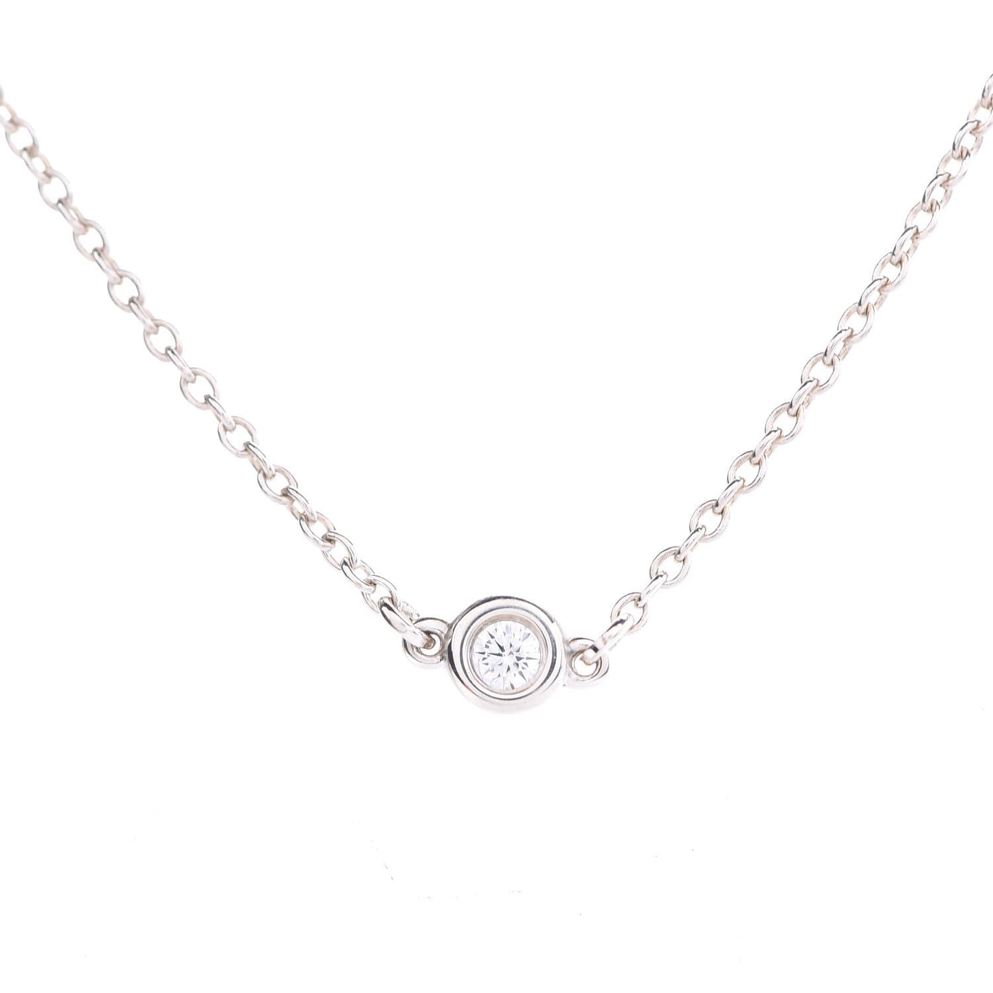 Sterling Silver Diamond .15ctw Elsa Peretti Diamonds by the Yard Five Station Necklace