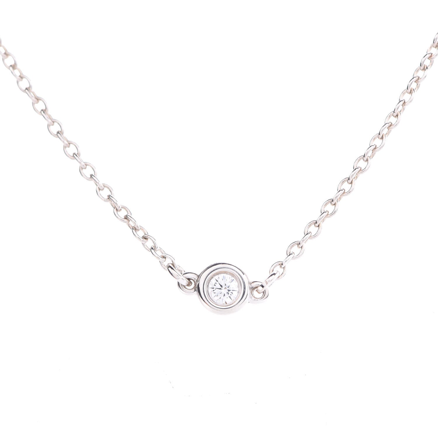 Tiffany Sterling Silver Diamond .15ctw Elsa Peretti Diamonds by the Yard Five Station Necklace 4 of 8