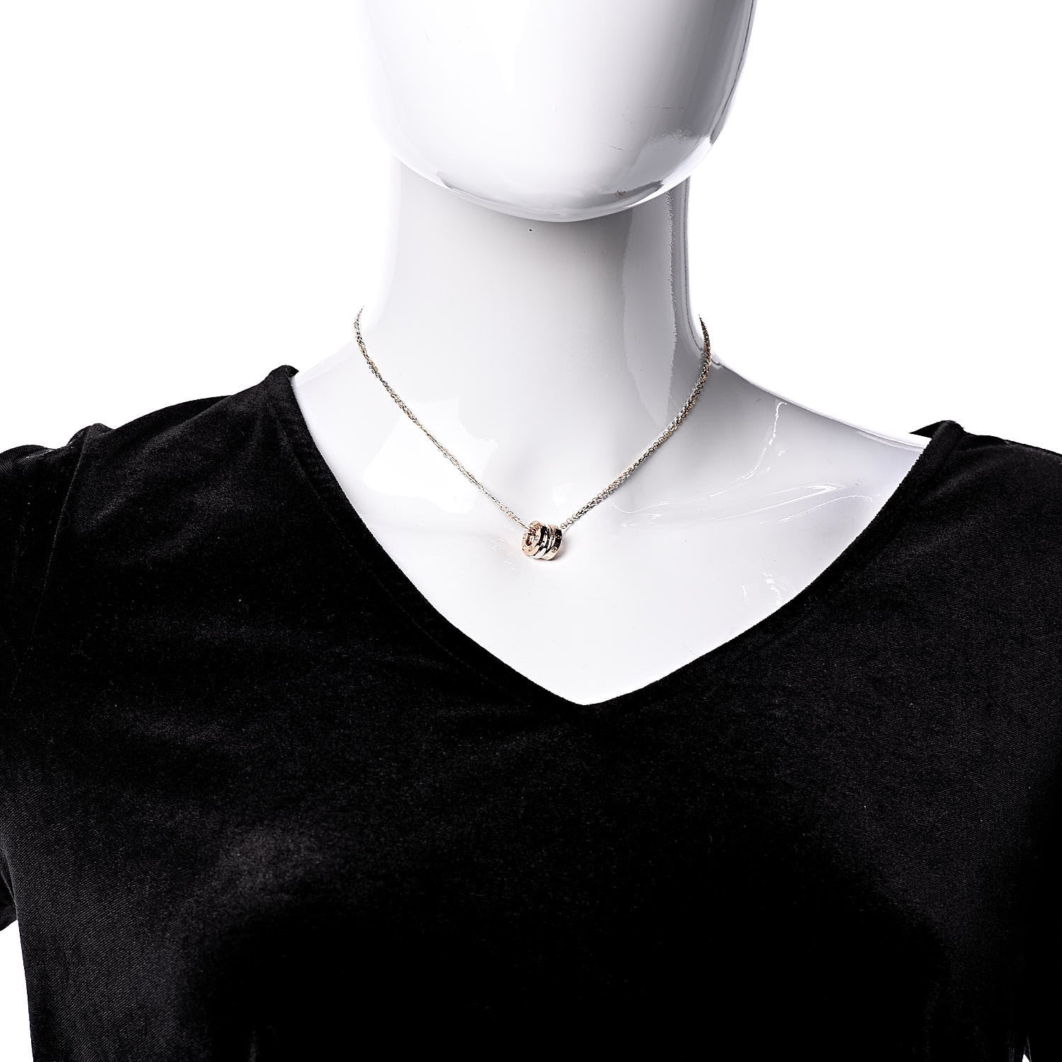 Cartier 18K White Pink Gold Diamond Three Ring LOVE Pendant Necklace 2 of 6