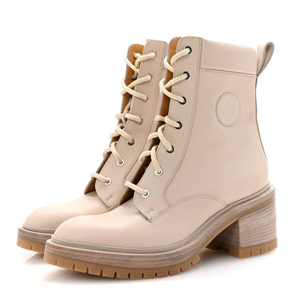 Hermes Calfskin Bridge Ankle Boots 38 Beige Grege 38 Beige Grege 4 of 9