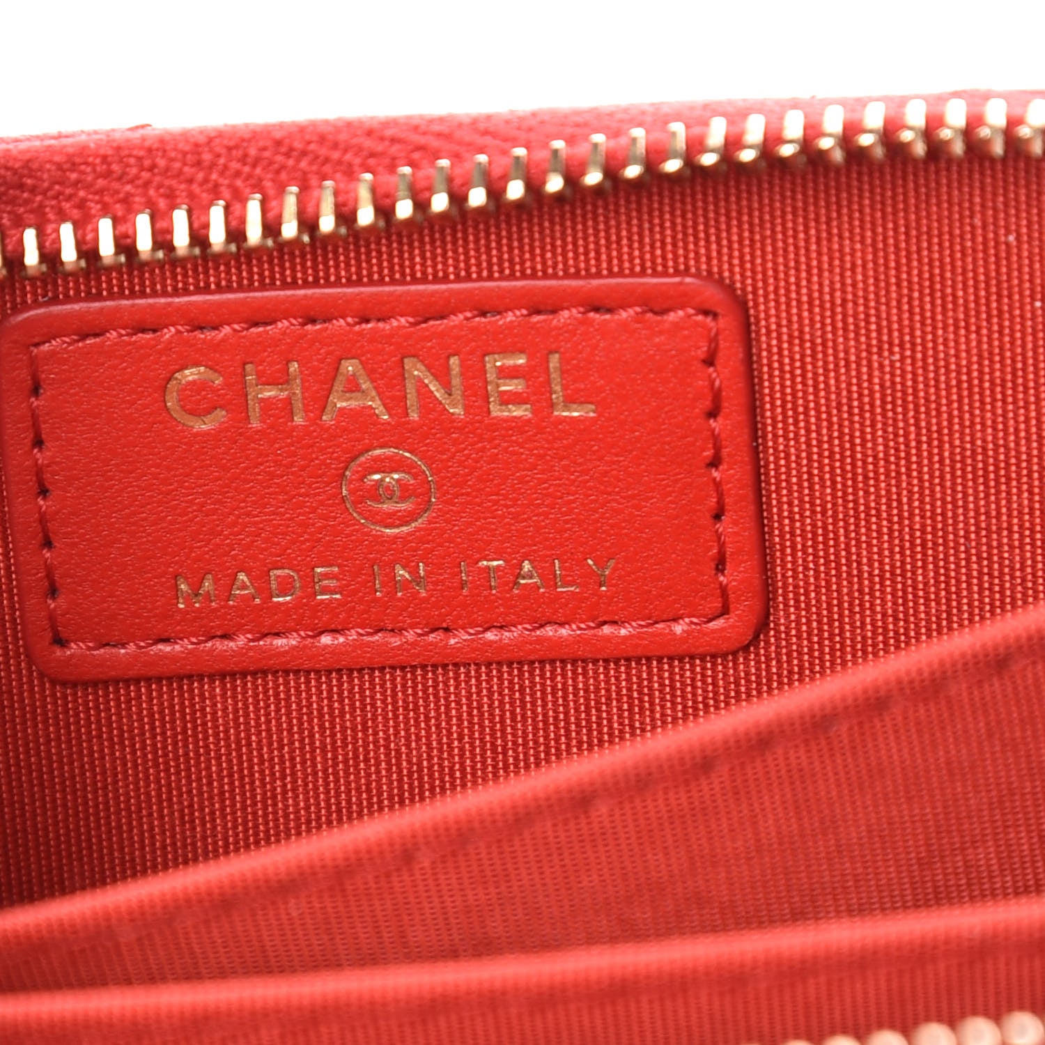 Chanel Lambskin Quilted Camellia Zip Coin Purse Red 6 of 8