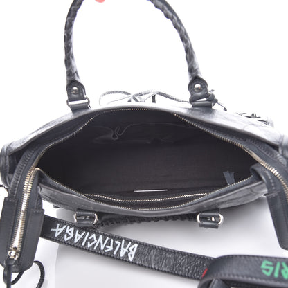 Balenciaga Agneau Classic Silver Hardware S City Graffiti Logo Strap Gris Fossile 7 of 9