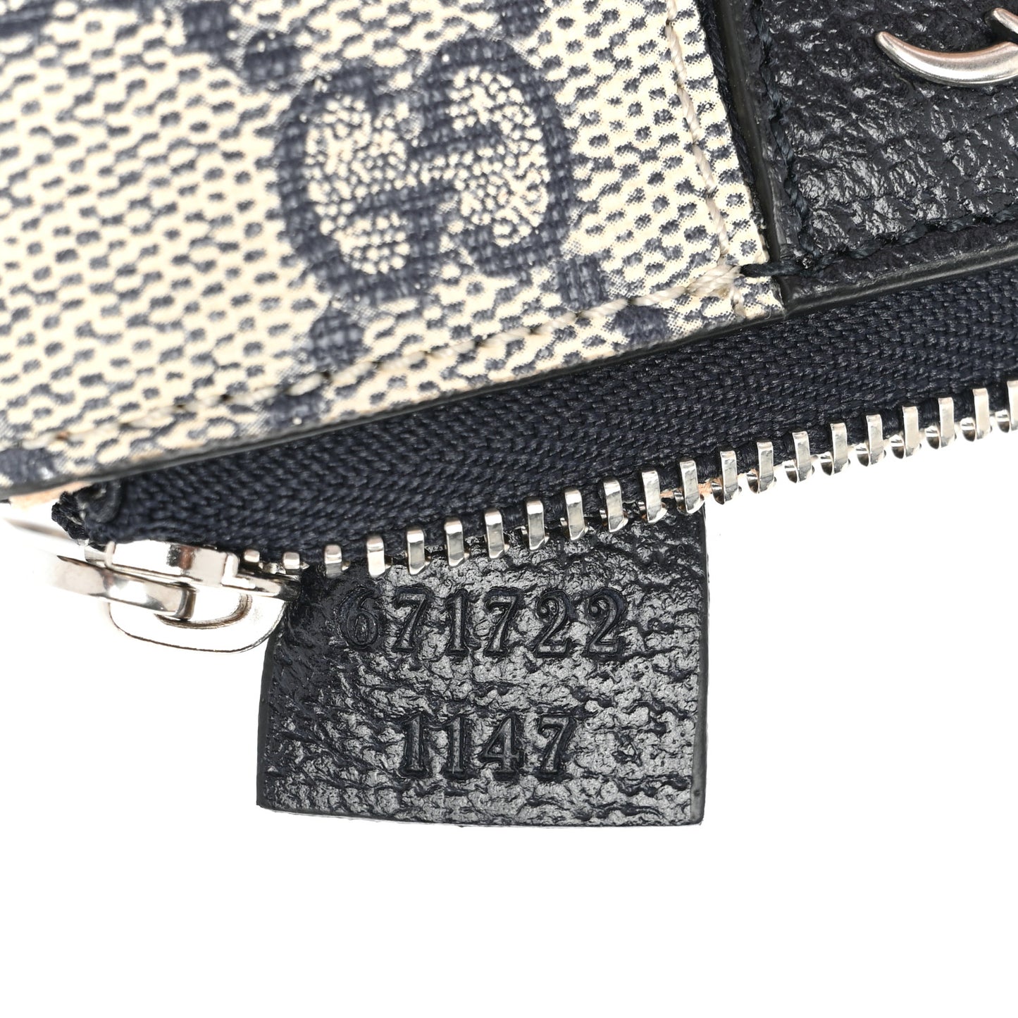 GG Supreme Monogram Web Ophidia Key Case Beige Blue