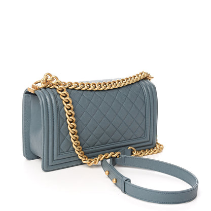 Chanel Caviar Quilted Medium Boy Flap Blue 3 of 11