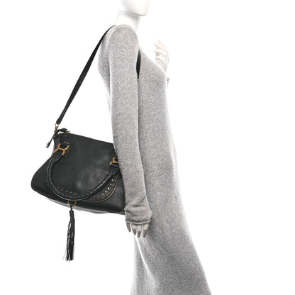 Chloe Calfskin Studded Medium Marcie Satchel Black 2 of 10