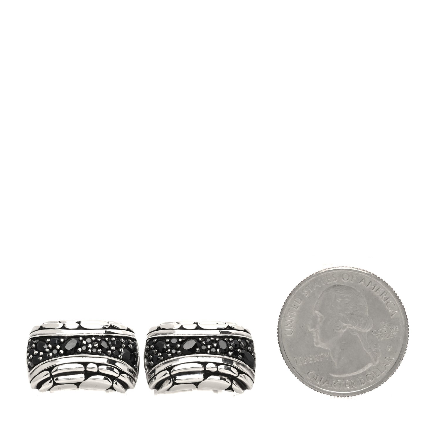 Sterling Silver Black Sapphire Kali Dot Cufflinks