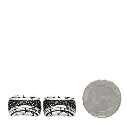 John Hardy Sterling Silver Black Sapphire Kali Dot Cufflinks 2 of 5