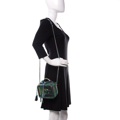 Chanel PVC Patent Calfskin Patent Lambskin Small CC Vanity Case Green 2 of 11