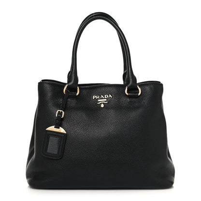 Prada Vitello Daino Tote Black 1 of 14