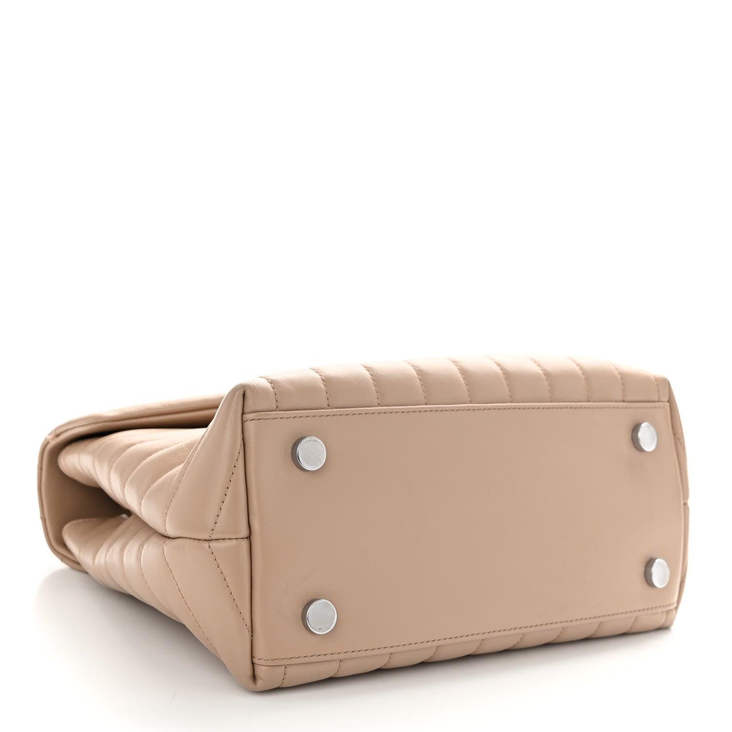 Saint Laurent Calfskin Y Quilted Monogram Medium Loulou Satchel Dark Beige 4 of 12
