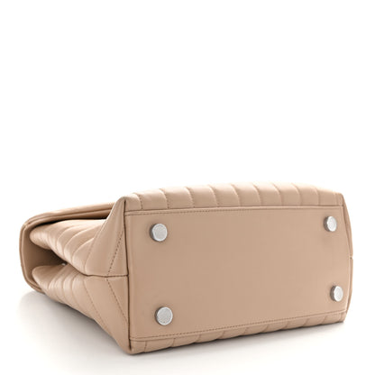 Saint Laurent Calfskin Y Quilted Monogram Medium Loulou Satchel Dark Beige 4 of 12