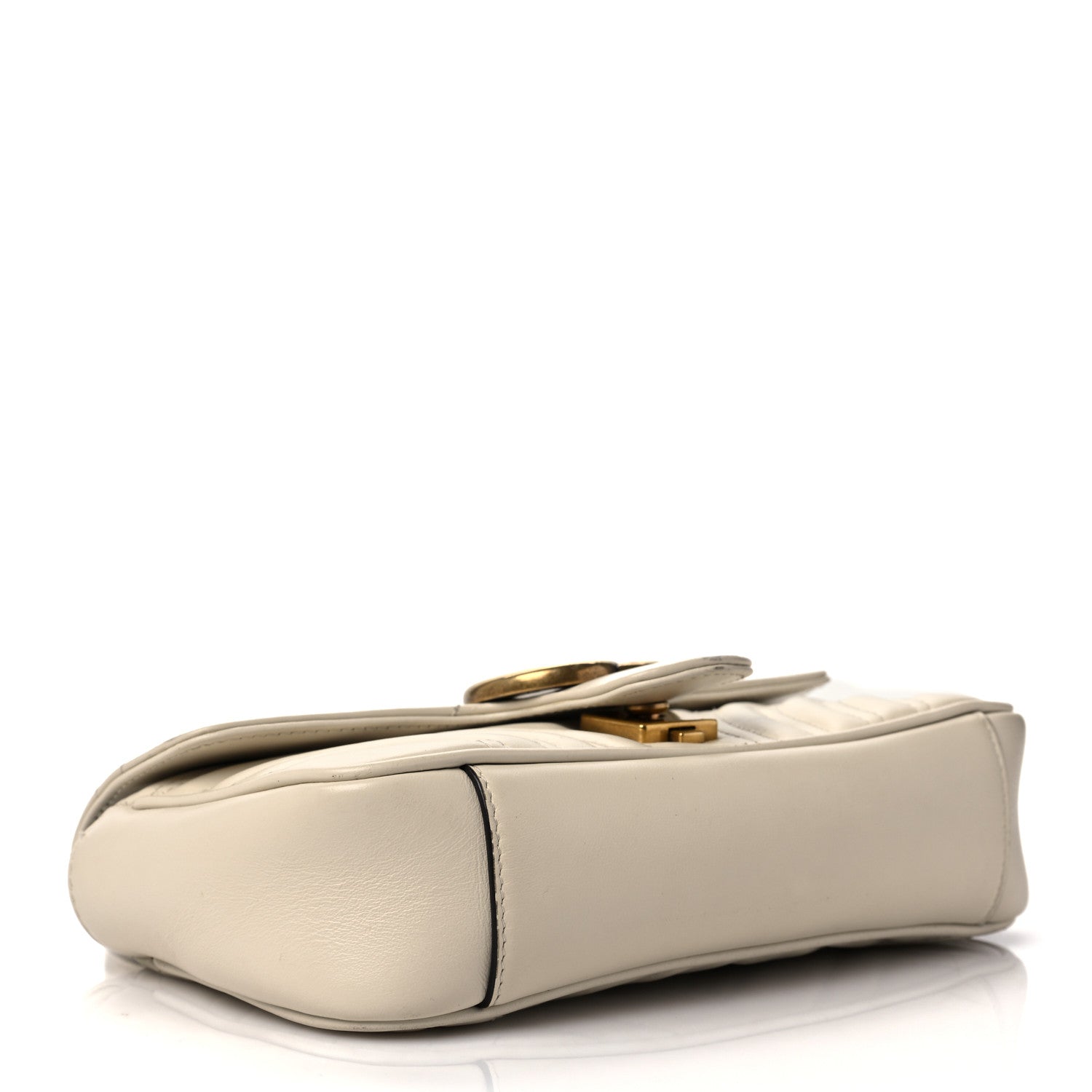 Gucci Calfskin Matelasse Mini GG Marmont Shoulder Bag White 3 of 11