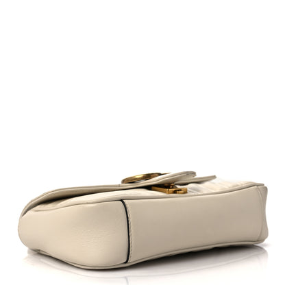 Gucci Calfskin Matelasse Mini GG Marmont Shoulder Bag White 3 of 11