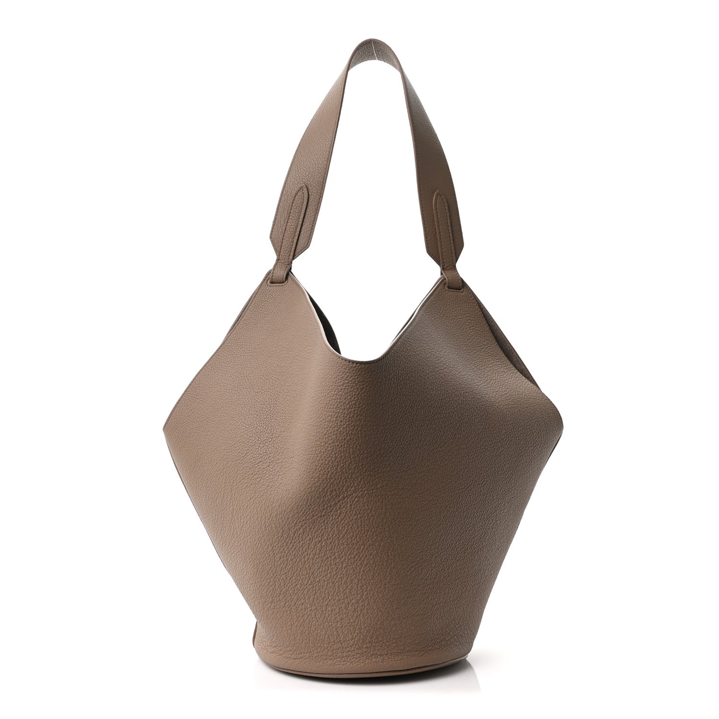 Pebbled Sport Calfskin Medium Lotus Tote Mokka