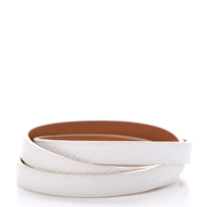 Hermes Epsom Hapi 3 MM Triple Tour Wrap Bracelet M White 3 of 6