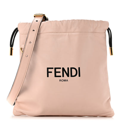 Fendi Soft Nappa Logo Small Drawstring Pouch Bag Rosa Quarzo Black 1 of 10