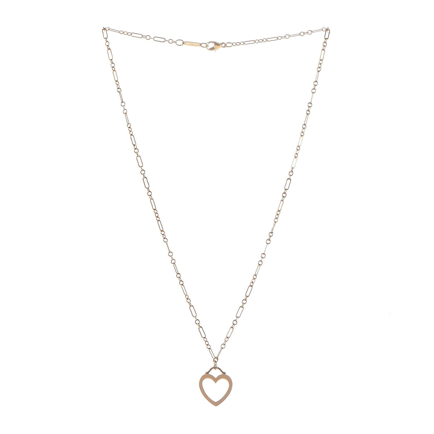 18K Rose Gold Small Sentimental Heart Pendant Necklace