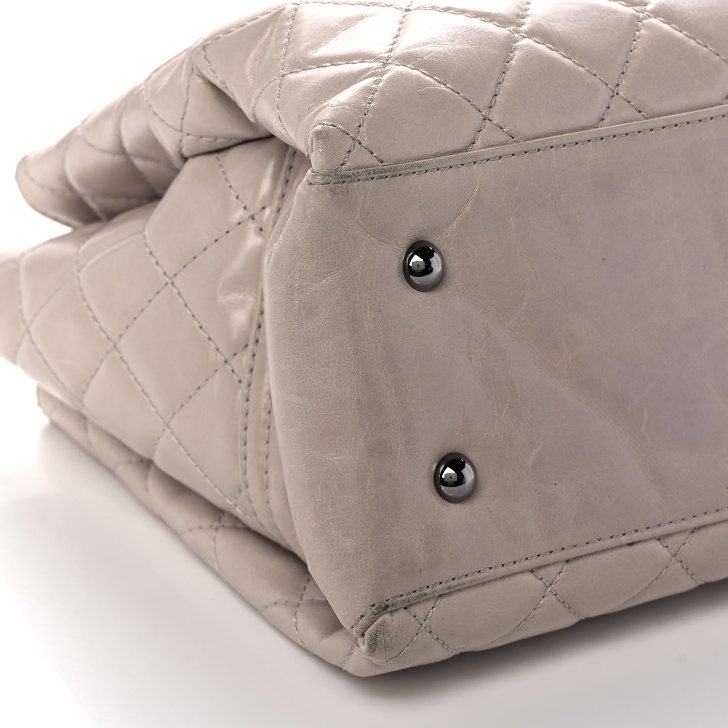 Chanel Glazed Calfskin Quilted Shopping Tote Light Beige 9 of 13