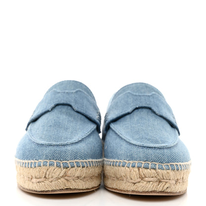 Hermes Denim Canvas Womens Trip Espadrilles 35 Bleu Clair 2 of 8