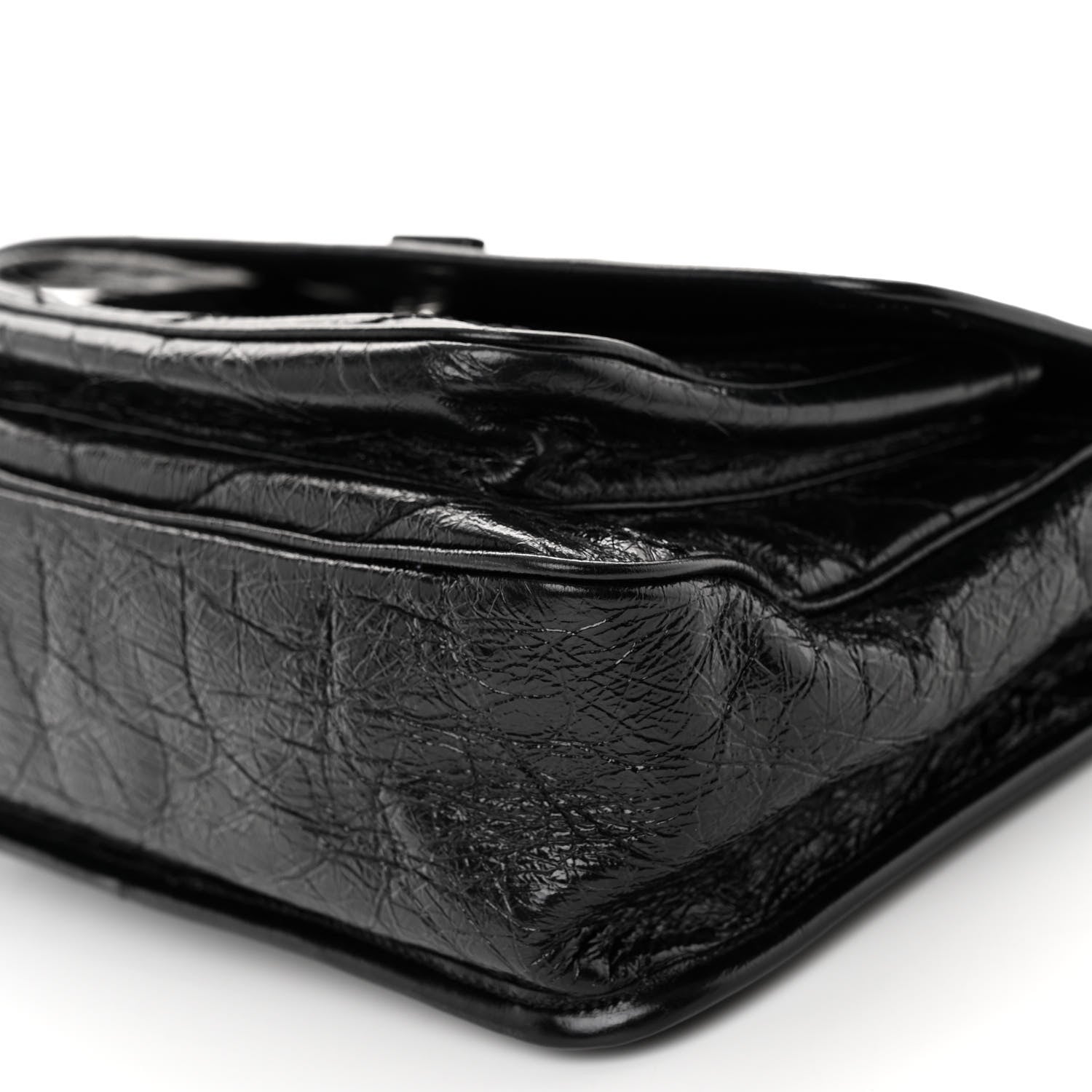 Saint Laurent Crinkled Calfskin Matelasse Monogram Medium Niki Chain Satchel Black 9 of 9
