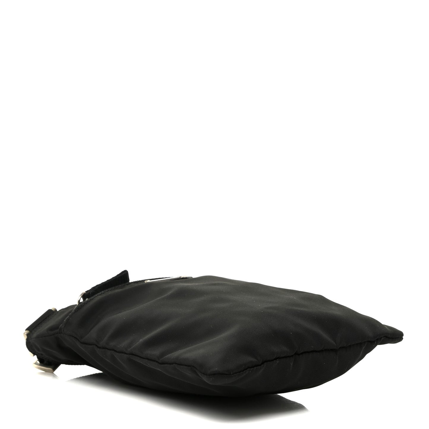 Nylon Small Flat Messenger Bag Black