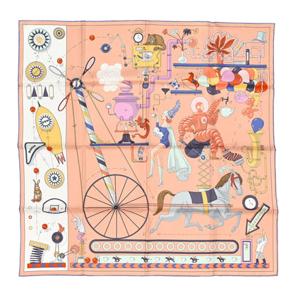 Hermes Silk Tea For Two Scarf 90 Rose Poudre White Bleu 1 of 5