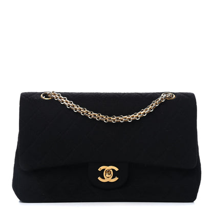 Chanel Jersey Quilted Medium Double Flap Black 1 of 4