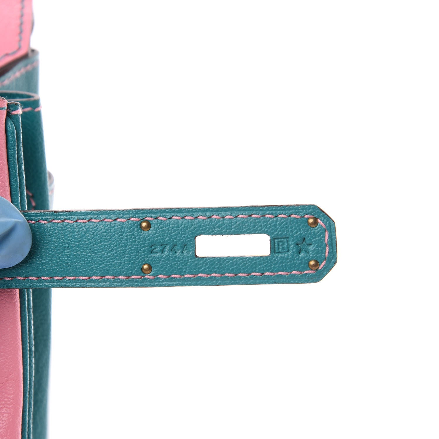 Hermes Chevre Mysore Horseshoe Birkin 30 Rose Confetti Bleu Paon 6 of 9