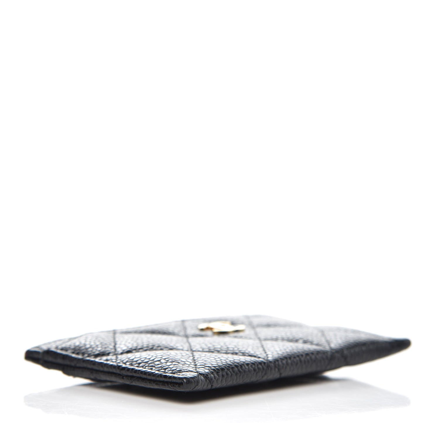 Caviar Quilted Card Holder Black
