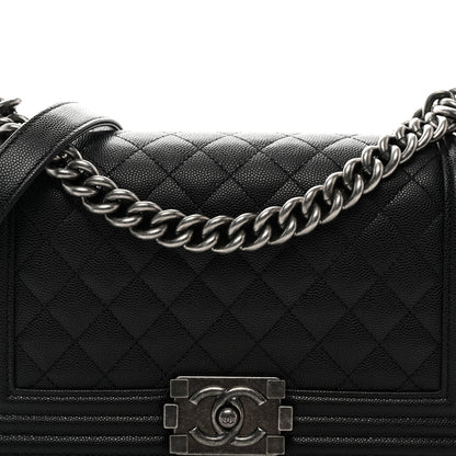 Chanel Caviar Quilted Medium Boy Flap Black 8 of 10