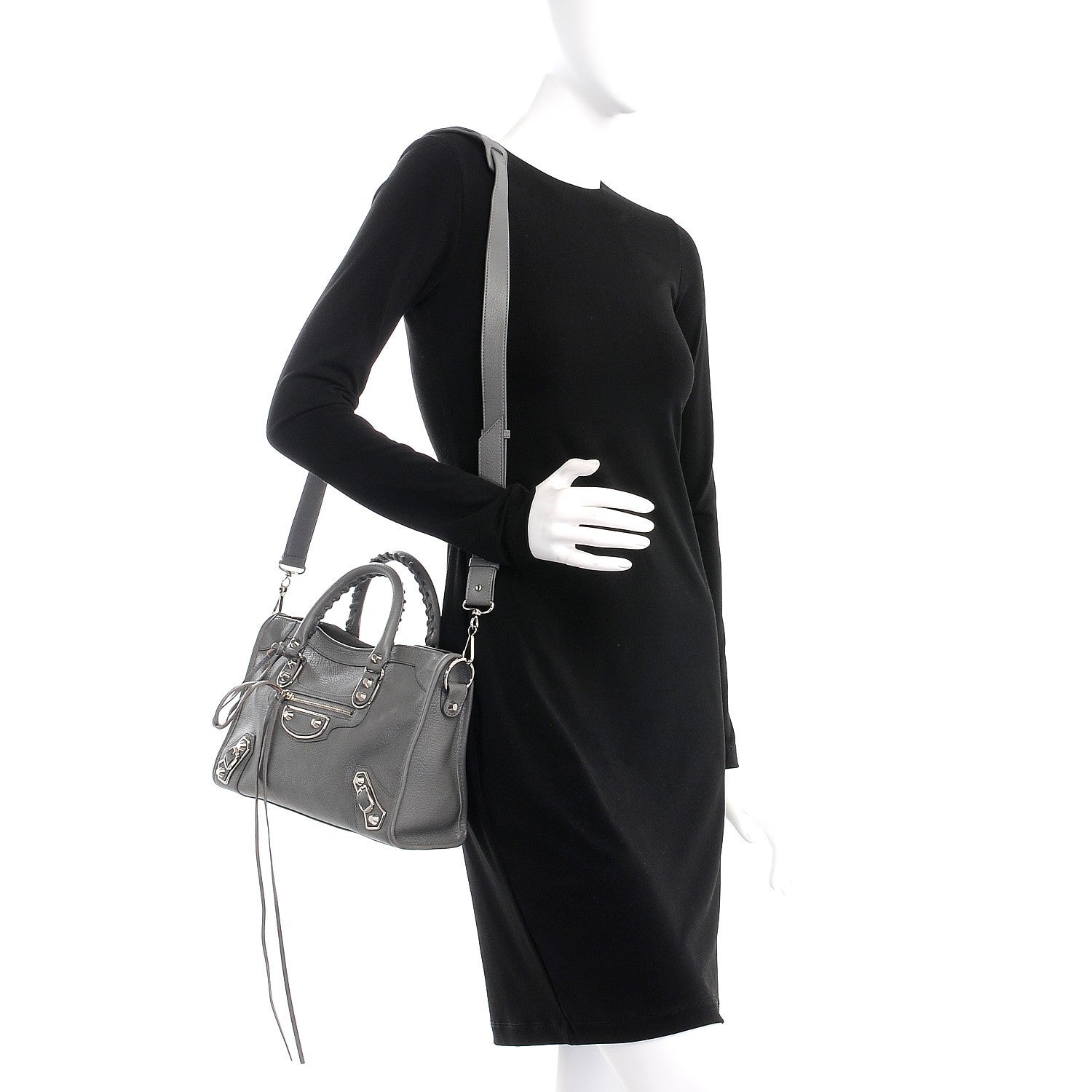 Balenciaga Chevre Silver Metallic Edge Hardware S City Gris Acier 2 of 10