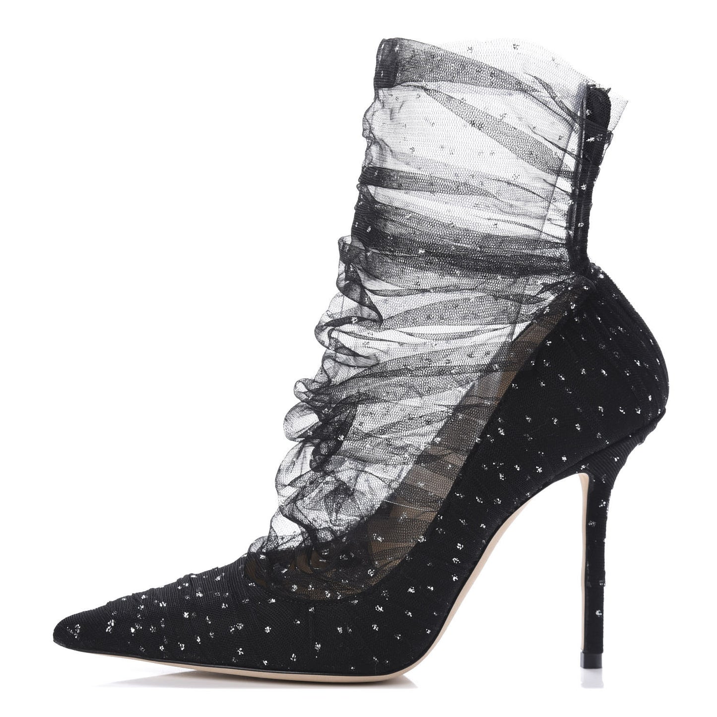 Suede Tulle Lavish 100 Pumps 37.5 Black Silver