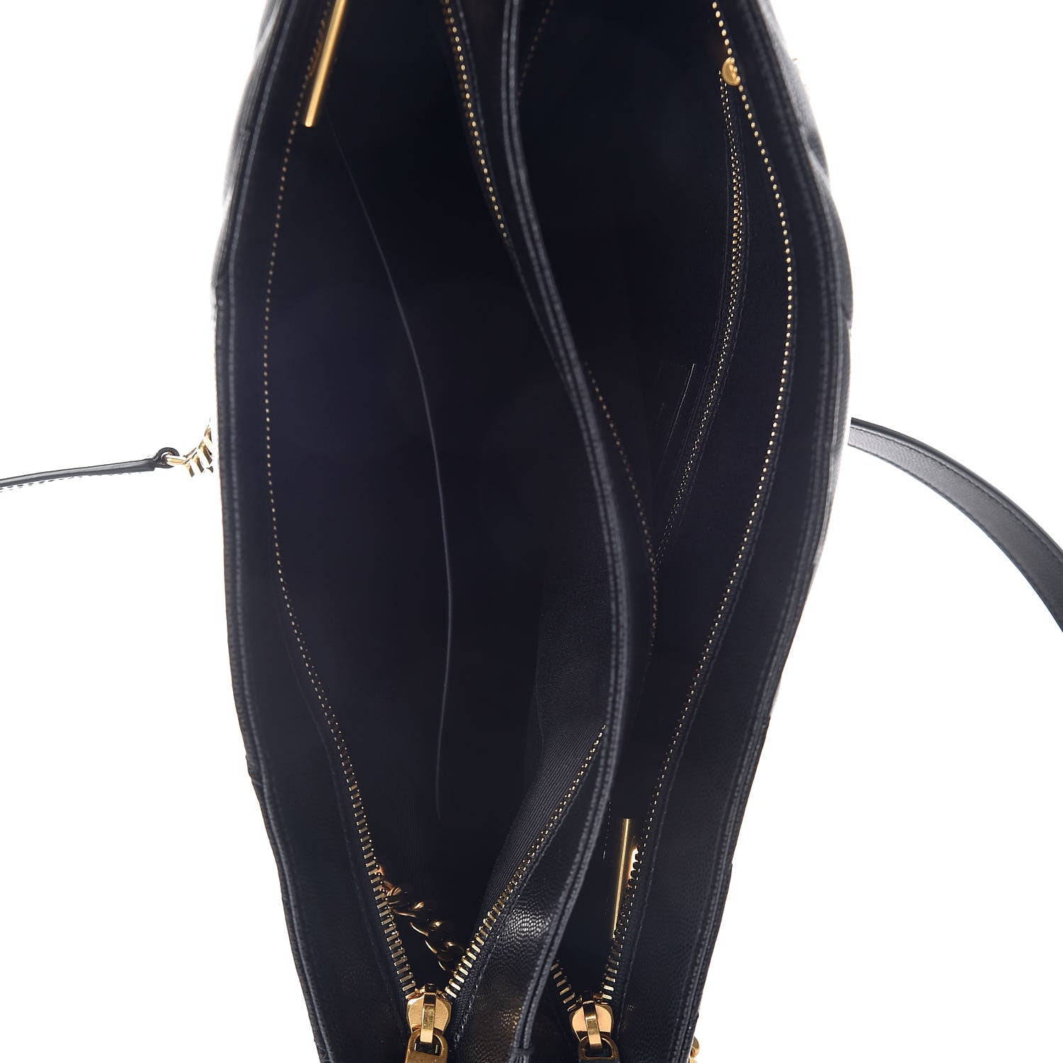 Saint Laurent Grain De Poudre Matelasse Chevron Medium Tribeca Shopping Bag Black 7 of 12