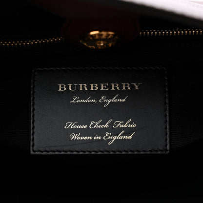Burberry Derby Calfskin House Check Medium Banner Tote Mahogany Red 6 of 12