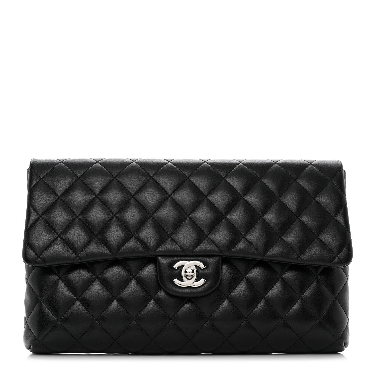 Chanel Lambskin Quilted Flap Clutch Black 1 of 13