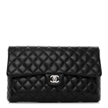 Chanel Lambskin Quilted Flap Clutch Black 1 of 13